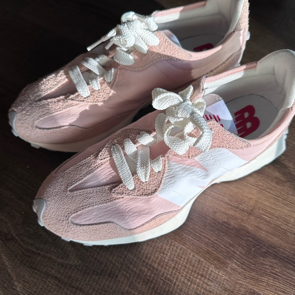 New Balance Pale Pink and White Women's Sneakers - Picture 7 of 8